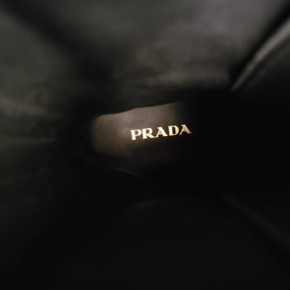 Prada Combat Boots Leather Brogue Lace Up Black Buckle Heeled 39 - Picture 12 of 12